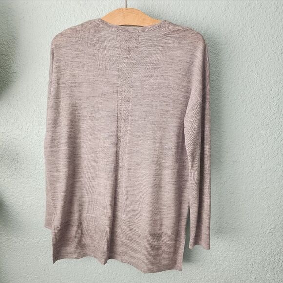 Cynthia Rowley sweater extra fine Marino wool tunic length v neck sweater - Picture 4 of 12